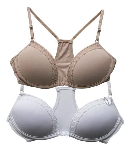 Sutiã Nadador Infantil Juvenil Bojo Casca Detalhe Renda Desenho do tecido:Detalhes em renda/Branco;T