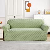 OKJK Fundas de Sofa Ajustables de Jacquard de 1/2/3/4 plazas, Fundas de Sofa Anti Gatos de sillón, A Prueba de Polvo y Antideslizante, Lavable a máquina (Matcha Green,2 Seater 145-180cm)