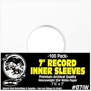 (100) Archival Quality Acid-Free Heavyweight Paper Inner Sleeves for 7″ Vinyl Records #07IW - Les Beatles, Paul McCartney, John Lennon, RIngo Starr, George Harrison