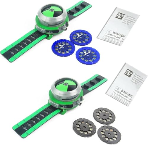Image of 2PCS Cute Projector Alien Force Ultimate Omnitrix Watch Toy for Kids Birthday Gift (Blue+Black)