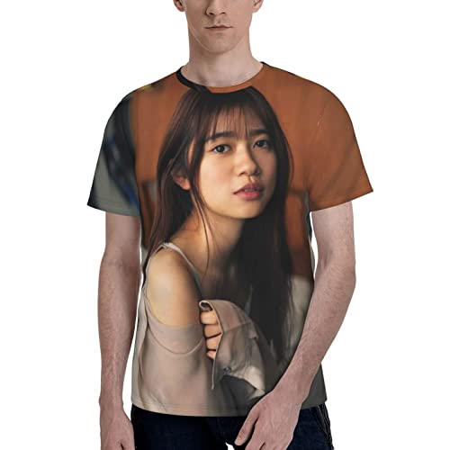 寺田蘭世 (1) 夏の上着 丸襟tシャツ 青少年 夏服 半袖tシャツ 丸えり さわやかである 緩い 快適である Tシャツ 潮流 創意デザイン 丸えり