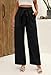 Angerella Womens Wide Leg Pants Casual High Waist Flowy Adjustable Knot Loose Trousers Formal Business Work Pants with Pockets,Black L