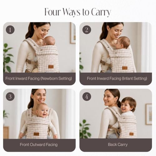 pacofo Baby Carrier - Ergonomic, Cozy and Lightweight Carrier for 7-45lbs, Effortless to Put On, Ideal for Hands-Free Parenting, Enhanced Lumbar Support, Pure Hug for Infant to Toddler,Mobile Holder — view 4