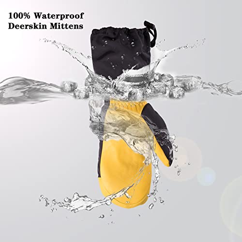 Skydeer Skiing Mittens Gloves With Waterproof Genuine Deerskin Leather And 3M Thinsulate Insulation Cotton (Sd8649T/L) #TOP4