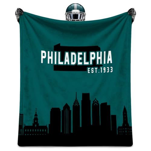 Football Blanket Gifts for Women Men 50" X 60", City Football Fan Gifts, Sports Lovers Throw Blankets for Sofa Bed Living Room Bedroom, Dark Green