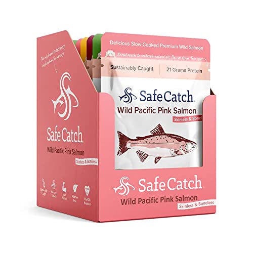 Safe Catch Wild Pacific Pink Salmon, Mercury Tested, Seasoned, 2.6 Oz Pouch (Variety Pack Of 12) #TOP12