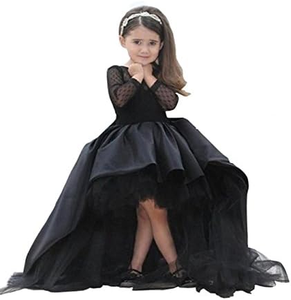 Helen Hi-lo Flower Girls Dresses for Weddings Pageant Toddler Gowns 110, Black, 6