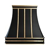 Black Stainless Steel Range Hood Wall Mount 60'' W,30'' H, 21'' D,CT Copper Tailor Custom Handmade Metal Kitchen Vent Hood, With 4-Speed Exhaust Fan & LED Light,SH3-C3-3BTRM-HS