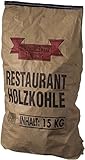 HOLZKOHLE 15KG - Profi-Steakhouse-Grillkohle Quebracho Blanco & Viñal - Restaurant-Holzkohle mit extra langer Brenndauer - ideal für den Einsatz im Smoker