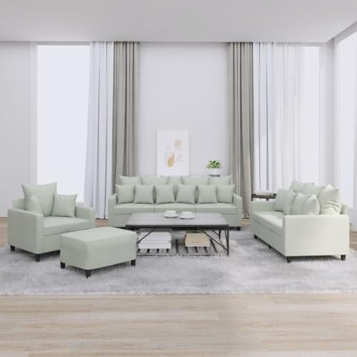 Brokky Juego de sofás con Cojines 4 Piezas Sofas de Salon sofá con Cojines Terciopelo Gris Claro / 3201690