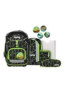 ergobag Pack Set ergonomischer Schulrucksack flexibel 6-teilig Set 1. Klasse Grundschule für Mädchen und Jungen