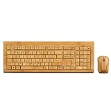 SNGU SG-KG308-N+MG93-N 2.4GHz Full Bamboo Handmade Wireless Keyboard and Mouse Combo(3 Key Pads)