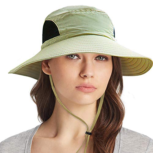 Ordenado Womens Sun Hat UV Protection, Foldable Mesh Waterproof Wide Brim Bucket Hats for Summer Beach Fishing Hiking