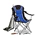 Produktbild Relaxdays Campingstuhl faltbar, gepolsterte Lehne verstellbar, Anglerstuhl klappbar, HxBxT: 108x90x72 cm, blau-schwarz