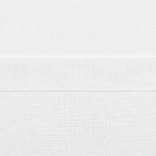 DWCN White Sheer Curtains Textured Semi Transparent Eyelet Top Decorative Voile Curtain for Living Bedroom, 52" Wide x 84" Drop, 2 Panels