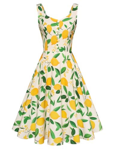 Image of Belle Poque 1950s Vintage Dress for Women Sleeveless Homecoming Dresses Cocktail Party A-Line Summer Dress