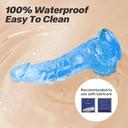 Image of 6.7 Inch Realistic Blue Dildo, Soft Flexible Lifelike Penis