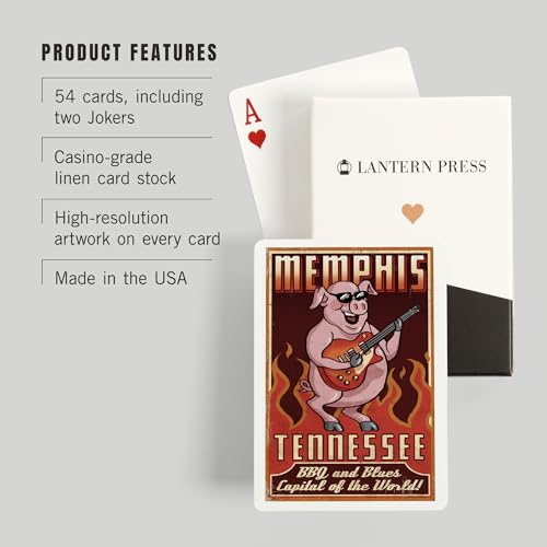 Baraja Lantern Press Memphis Tennessee guitarra 52 cartas miniatura 3