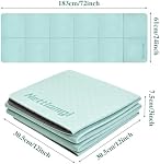 Foldable Yoga Mat, Non-Slip Exercise Mat with Storage Bag, Fitness Mat for Pilates and Stretching, 72" L x 24" W x 0.24" T, Suitable for Men and Women Beginners, Green