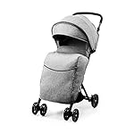 Kinderkraft Kinderwagen LITE UP, Liegebuggy, Sportwagen, Drehbare Vorderräder, Verstellbarer Griff, Stufenlose Einstellung, Großer und Bequemer Buggy, Schnelles Zusammenklappen, Grau