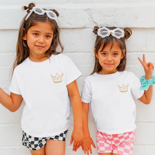 Christian Shirts for Girls Cute Daughter of The King Letter Faith Tshirt Preppy Graphic Tees Youth Cotton Casual Top4