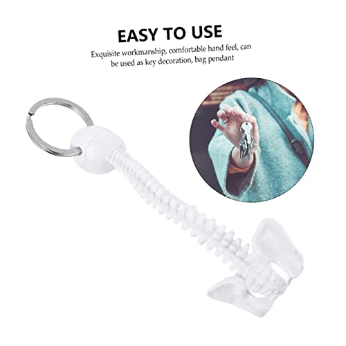 Image of Mini Spine Keychain 4.52In Small Human Vertebral Column Model Metal Skeleton Keyring Science Education Accessory for Men Unique Anatomy Gift