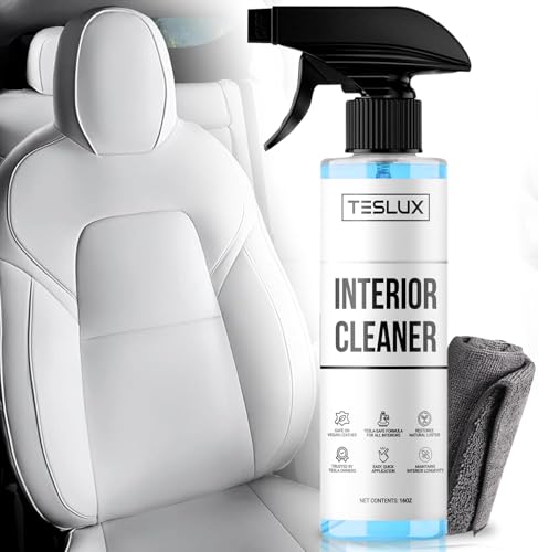 Interior Cleaner For Tesla White & Black Vegan Leather -