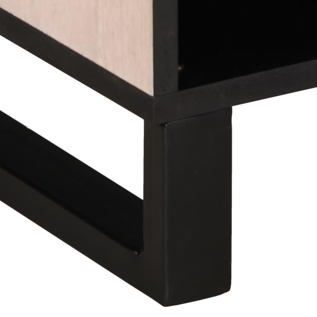 Mobile TV 80 x 34 x 46 cm, in legno massiccio di mango con vano portaoggetti, cassetti e scomparti per soggiorno, home theater, ufficio, gestione dei cavi, rack multimediali e HiFi durevole