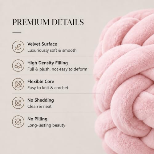 Timgle Chunky Yarn for Hand Knitting,2.2lb/30.6yard Extra Thick Velvet Chenille Tube Yarns for Blankets,Pet Beds- Machine Washable&No Joints Seamless,DIY Gift(Pink) — view 5