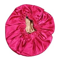 HAPEE Satin-Schlafmütze Für Frauen – Salonhaube, Nachtmütze, Für Haarausfall & Chemo, In Rosa Himbeere, Größe Large
