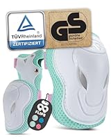 99FLIPS Knieschoner Kinder mit GS [6er Set] - GRIND - S/M Pink Mint - Schoner Inliner Kinder - Knieschützer Protektoren mit Knie- und Ellenbogenschützer - Schützer Protektoren Inliner