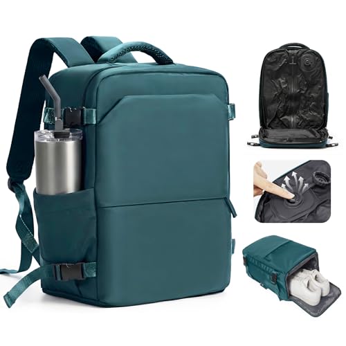kibachev Vakuum Rucksack Handgepäck Flugzeug 40x30x20 für Ryanair, Reiserucksack mit Schuhfach, Laptop Rucksack Herren Damen, Travel Backpack