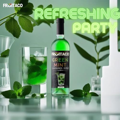 Image of Fruitaco Blue Curacao Green Mint Mojito Mint Syrup Combo 750 ml each