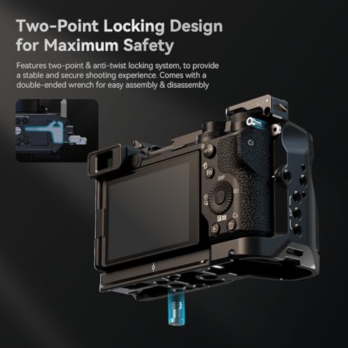Image of SmallRig Cage Kit for Sony A6700 with a Cable Clamp for HDMI, Built-in Quick Release Plate for Arca-Type, Film Movie Making Camera Video Cage with Shoe Mount, 1 /4''-20 & 3 /8''-16 Threaded Holes - 4336