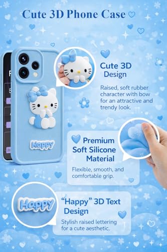 Image of Knotyy Cute 3D Cartoon Soft Silicone Back Cover for Motorola Moto G67 Power 5G - Stylish Design Slim Protective Case with Camera Protection for Moto G67 Power 5G (Blue)