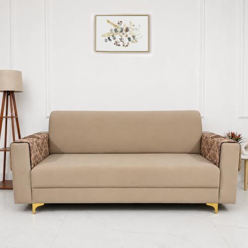Image of Homerz Premium 'Maharaja Paradise Series' Sofa Cover | Net Fabric Sofa Cover | Washable, Anti-Dust Backed & Wrinkle Resistant Cover (Noor Mahal, 2 pc Armrest, Armrest)