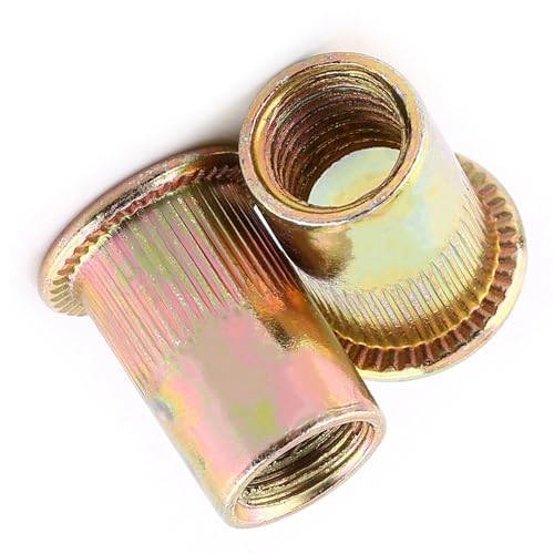 FTVOGUE M3 M12 Nietmutter Kohlenstoffstahl Flachgewinde Nietmutter Flansch Nietmuttern Muttern Verschluss(M4)