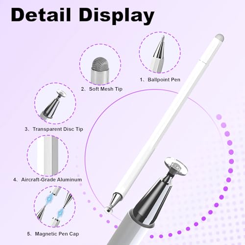 Stylus Pen for Echo Show 15/21 Inch with Holder Mount, 3 in 1 Magnetic Capacitive Stylus with Fiber Mesh Tip and Disc Tip, Compatible with All Capacitive Touchscreens by TRNQLPIN - Used condition - Image 3