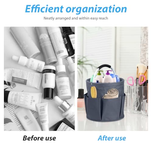 DASIAUTOEM Putzmittel Organizer Tragbar, Putzkorb Organizer mit Griff und 6 Fächern Faltbarer Putztasche Universal Reinigungs-Caddy für Innenbereich,Garten,Badezimmer,Camping,Picknick