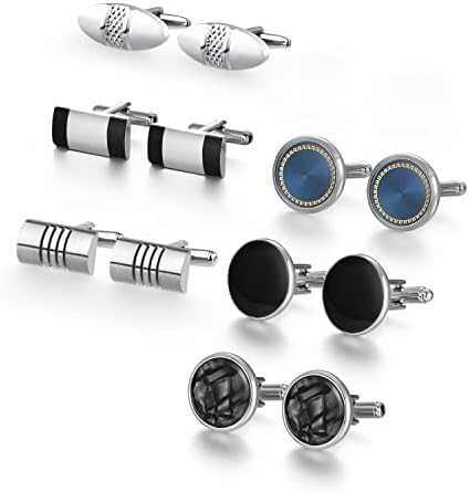 wynameleri 6 pairs Cufflinks Set of Classic Design with Gift Box are Suitable for Daily and Important Occasions