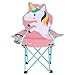 KABOER Kids Outdoor Folding Lawn and Camping Chair with Cup Holder, Unicorn Camp Chair