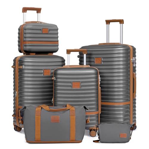 Joyway Luggage Set 3 Piece Suitcase Sets with Spinner Wheel,Hardside Expandable Travel Laggage with TSA Lock (13/20/24/28 Grey brown by Joyway - Used condition - US$131.42