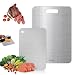 Produktbild Funnity 2 Stücke Titan Schneidebrett, S316 Schneidebrett Edelstahl, Doppelseitiges Lebensmittel Grade Schneidbretter, Schneidebretter zum Schneiden von Fleisch, Brot, Gemüse und Obst