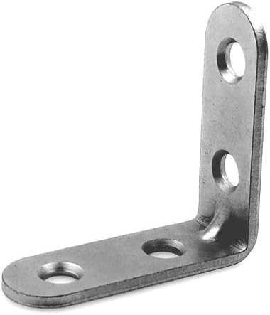 M4323-112-ZP-100 Corner Braces 1-1/2” x 1-1/2” Angle Brackets 90 Degree Joint Braces Fastener Heavy Duty Shelf Wall Hanging Support L Shape Bracket 100 pcs