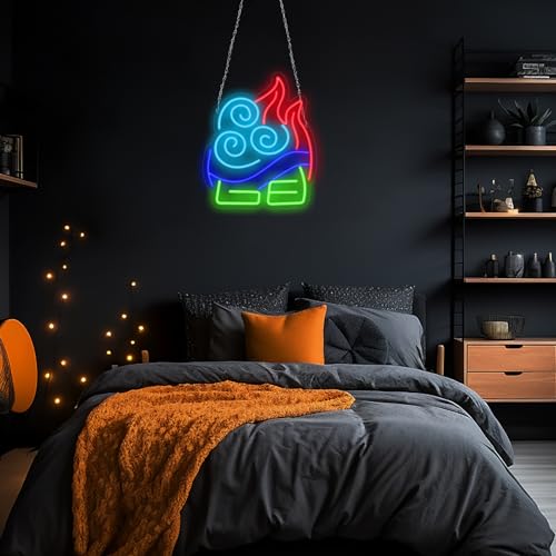 Image of GTOTd Cute Cartoon Anime Wall Art Lamp Led Neon Sign.Classroom Bedroom Kids Game Room Decor Gifts Merch Party Supplies for Wall Decorative Acrylic USB Powered Night Light Living Room Shop Bar
