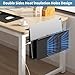 osseph 2 Tier Desk side storage, Desk Laptop Holder with Magnetic Pen Holder, No Drill Hanging Table Organizer for Office and Home Fits Flat Edge 0.3