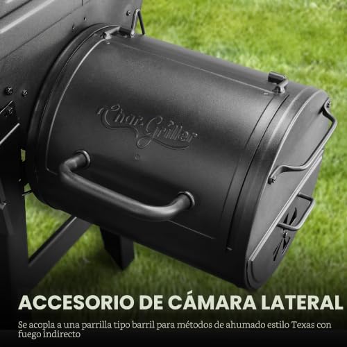 Miniatura 7 de Char-Griller Barbacoa Portátil De Carbón E82424 Smoker Side Fire Box, Negro