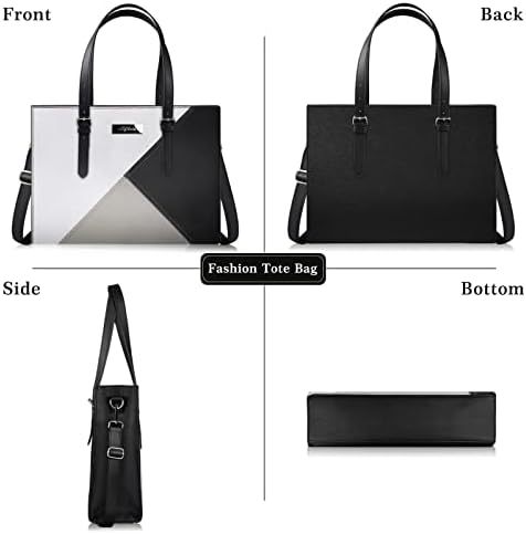 Alfheim Laptop Tote Bag for Women 15.6-16 Inch Ladies Shoulder bag with Strap, Business Large PU Leather Briefcase for Office Shopping College,Compatible with Macbook Air/Macbook Pro14-inch A2442