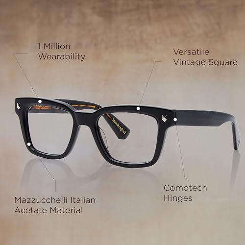 Image of Shisen Fox Okinawa 2.0 Square Acetate Spectacles Frames for Men & Women with Demo Lenses | Classic Full Rim Eye Frames for Men & Women | Durable & Stylish Specs Frame for Man & Woman
