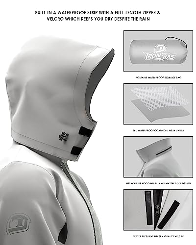 Iron Jia'S JK05 Rain Suit, Motorcycle Rain Gear Suit For Men & Women, Jackets & Pants Reflective Waterproof Breathable Raincoat thumb #1